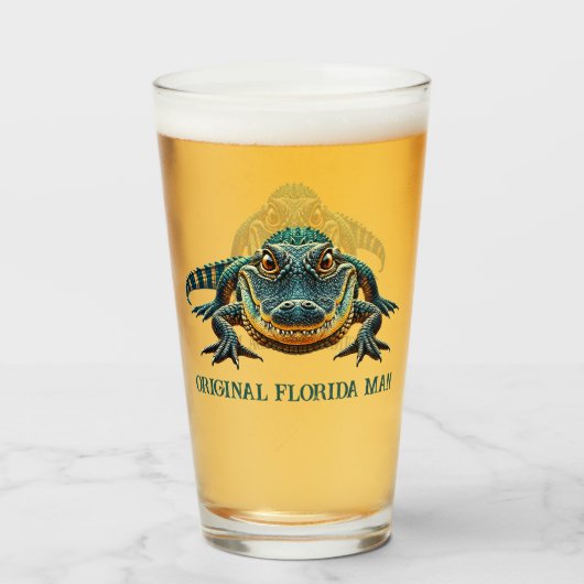 Original Florida Mann mit Alligator Glas (Vorne (Gefüllt))