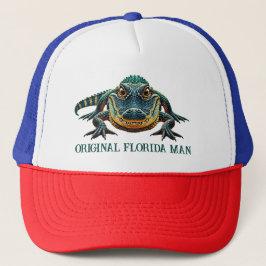 Original Florida Mann mit Alligator Truckerkappe