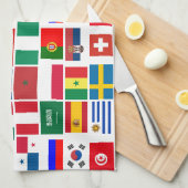 Original FOOTBALL SOCCER TEAM FLAGS 2018 Muster Geschirrtuch (Viertel Falte)