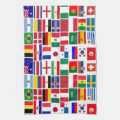 Original FOOTBALL SOCCER TEAM FLAGS 2018 Muster Geschirrtuch (Vertikal)