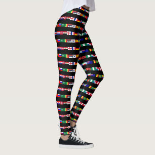 Original FOOTBALL SOCCER TEAM FLAGS 2018 Muster Leggings