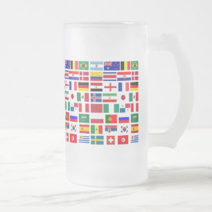 Original FOOTBALL SOCCER TEAM FLAGS 2018 Muster Mattglas Bierglas