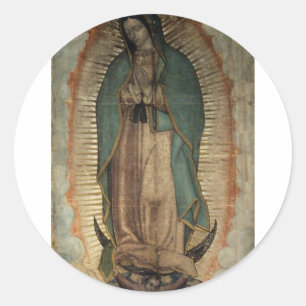Original Foto unserer Dame von Guadalupe Runder Aufkleber