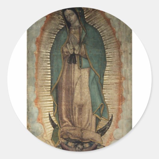 Original Foto unserer Dame von Guadalupe Runder Aufkleber (Vorderseite)