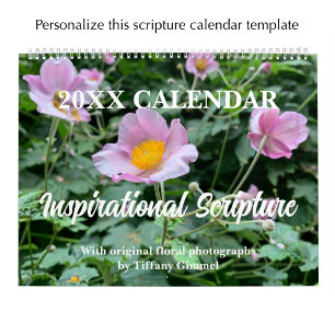 Original Fotografie mit Blumen & Bibelversen - Ind Kalender