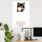 Original Freedom Motivierend Wolf Poster Print (Heimbüro)