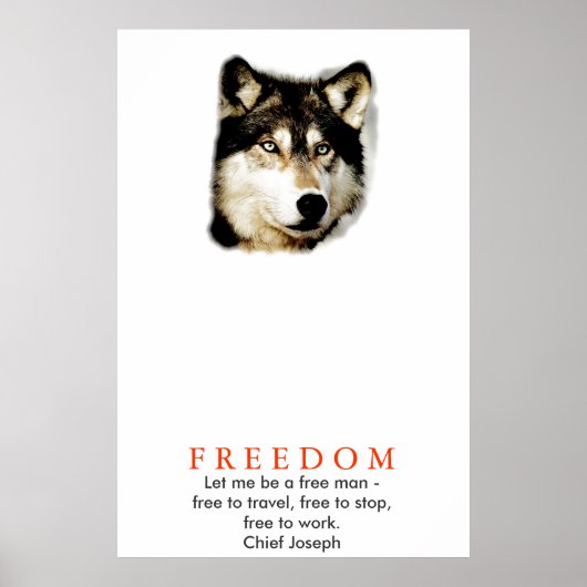 Original Freedom Motivierend Wolf Poster Print (Vorne)