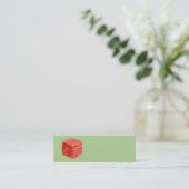 Original Fresh Sweet Red Watermelon Food Cube Mini Visitenkarte (Stehend Vorderseite)