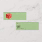 Original Fresh Sweet Red Watermelon Food Cube Mini Visitenkarte (Vorne/Hinten)