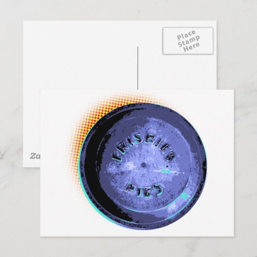 Original Frisbee Pie Tin Pop-Kunst Postkarte (Vorne/Hinten)