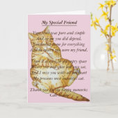 Original-Gedichtkarte für Katzen und Beileid Karte (Gelbe Blume)