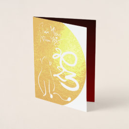 Original Gemälde Katze Vietnamesisch Neujahr 2023  Folienkarte