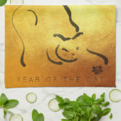 Original Gemälde Katze Vietnamesisch Neujahr 2023 Geschirrtuch (Gefaltet)