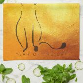 Original Gemälde Katze Vietnamesisch Neujahr 2023  Geschirrtuch (Gefaltet)