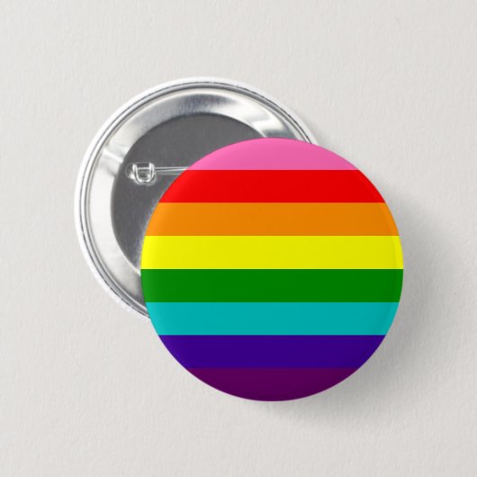 Original Gilbert Baker Rainbow Gay Pride Flag Button (Vorne & Hinten)