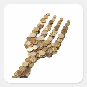 Original Gold HAND OF MONEY Aufkleber Design