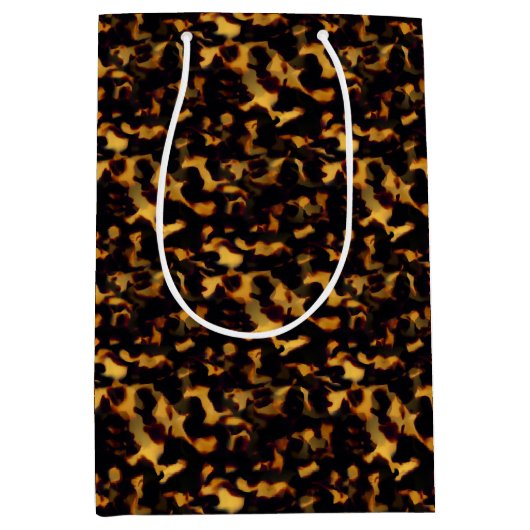 Original Gold und Brown Tortoiseshell Nahtlose Rep Mittlere Geschenktüte (Vorderseite)