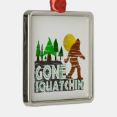 Original Gone Squatchin Design Silbernes Ornament (Rechts)