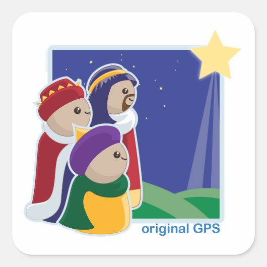 Original GPS Quadratischer Aufkleber (Vorderseite)