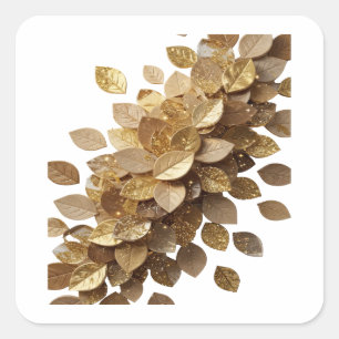 Original Grau GOLDEN LEAVES Sticker Motiv