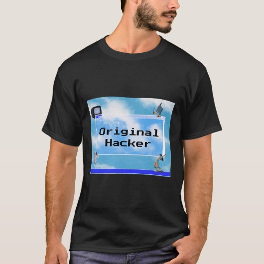 Original Hacker Custom Text Windows 95 Theme T-Shirt (Vorderseite)
