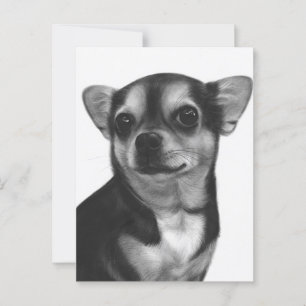 Original Hand bemalt Chihuahua Ausdruck Postkarte