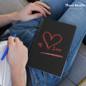Original Hand Gezeichnet Liebe Herz Modernes Minim Notizblock