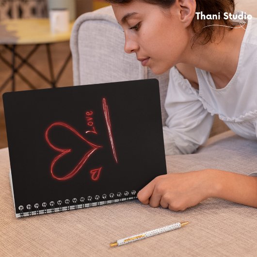 Original Hand Gezeichnet Liebe Herz Modernes Minim Notizblock