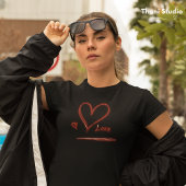 Original Hand Gezeichnet Liebe Herz Modernes Minim T-Shirt