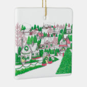 Original Hand gezeichnete Weihnachtsdorf Ornament (Rechts)