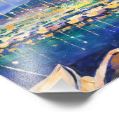 Original handgefertigte Acrylmalerei - Seehafen Fotodruck (Ecke)