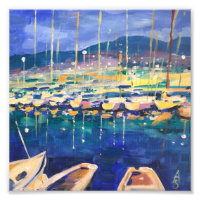 Original handgefertigte Acrylmalerei - Seehafen