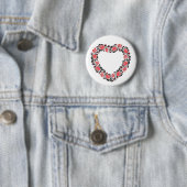Original Heart of cross-stitch red rose flowers Button (Beispiel)