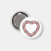 Original Heart of cross-stitch red rose flowers Magnet (Vorderseite/Rückseite)