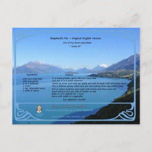 Original Hirtenkuchen-Rezept Postkarte