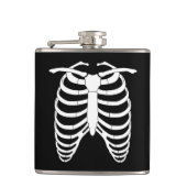 Original Horror Ribcage eines Skeletts Halloween Flachmann (Vorderseite)