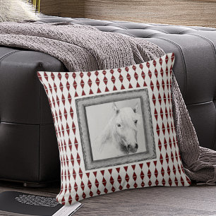 Original Horse Spirit Animal Schwarz-weiß Zeichnen Kissen