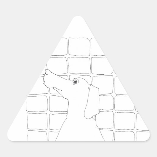 Original Hund Zeichnend Chinesischer Hund Jahr 201 Dreieckiger Aufkleber (Vorderseite)