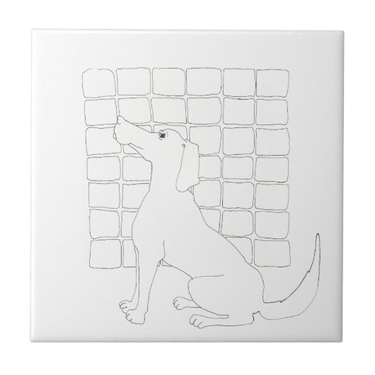 Original-Hund Zeichnend Chinesischer Hund Jahr 201 Fliese (Vorderseite)