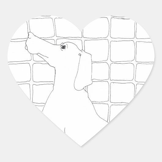 Original-Hund Zeichnend Chinesischer Hund Jahr 201 Herz-Aufkleber (Vorderseite)