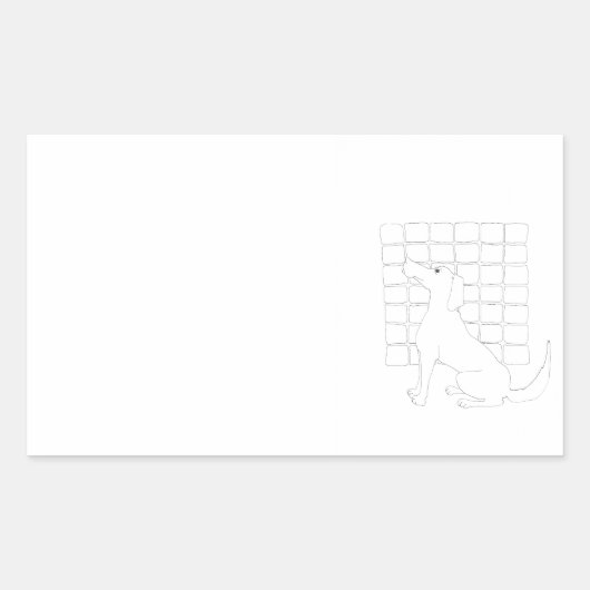 Original Hund Zeichnend Chinesischer Hund Jahr 201 Rechteckiger Aufkleber (Vorderseite)