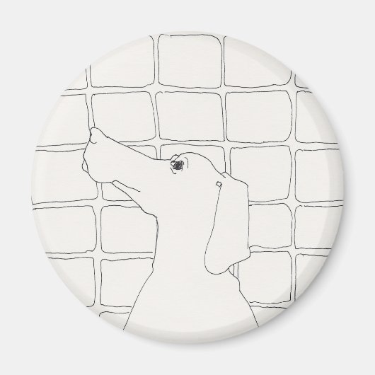 Original Hund Zeichnend chinesischer Hundejahr 201 Magnet (Vorne)