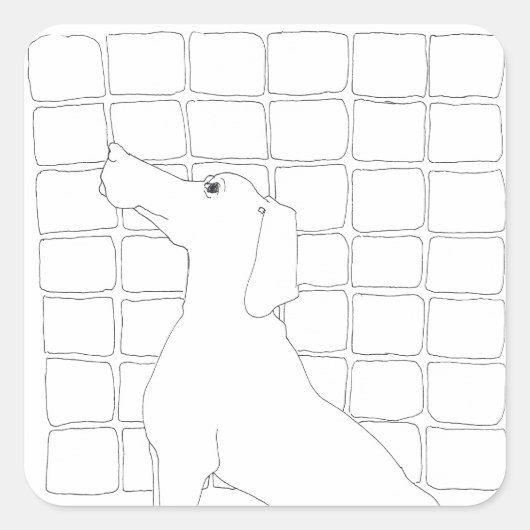 Original Hund Zeichnend Chinesischer Hundejahr 201 Quadratischer Aufkleber (Vorderseite)