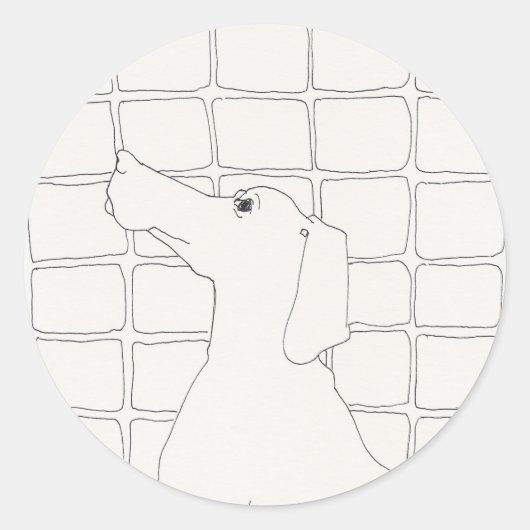 Original Hund Zeichnend Chinesischer Hundejahr 201 Runder Aufkleber (Vorderseite)