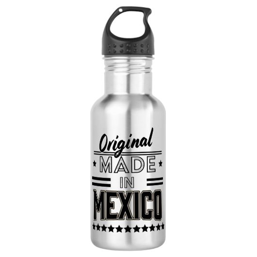 Original in Mexiko hergestellt Edelstahlflasche (Vorderseite)