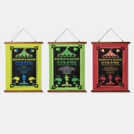 Original Jahrgänge Inspiriert Circus Art Wandteppich Mit Holzrahmen