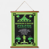 Original Jahrgänge Inspiriert Circus Art Wandteppich Mit Holzrahmen (Vorderseite 2)