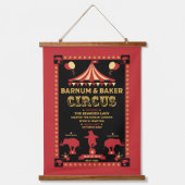 Original Jahrgänge Inspiriert Circus Art Wandteppich Mit Holzrahmen (Vorderseite 3)