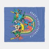 Original Justice League - Peace, Liebe, Gleichheit Fleecedecke (Vorderseite (Horizontal))