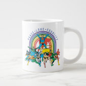 Original Justice League - Peace, Liebe, Gleichheit Jumbo-Tasse (Rechts)